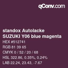 Color code: standox Autolacke - SUZUKI Y06 blue magenta | qconv.com