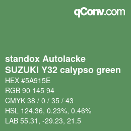 Color code: standox Autolacke - SUZUKI Y32 calypso green | qconv.com