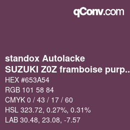 Color code: standox Autolacke - SUZUKI Z0Z framboise purple red | qconv.com