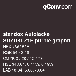 Color code: standox Autolacke - SUZUKI Z1F purple graphite | qconv.com