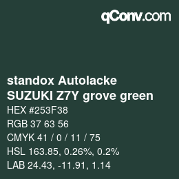 Color code: standox Autolacke - SUZUKI Z7Y grove green | qconv.com