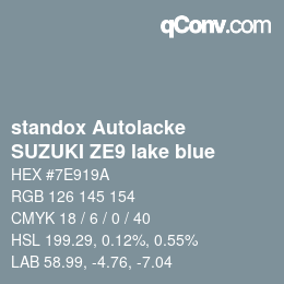 カラーコード: standox Autolacke - SUZUKI ZE9 lake blue | qconv.com