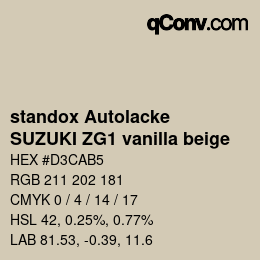 Color code: standox Autolacke - SUZUKI ZG1 vanilla beige | qconv.com