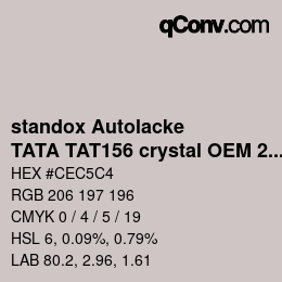 カラーコード: standox Autolacke - TATA TAT156 crystal OEM 2006 | qconv.com