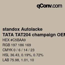 Color code: standox Autolacke - TATA TAT204 champaign OEM 2005 | qconv.com