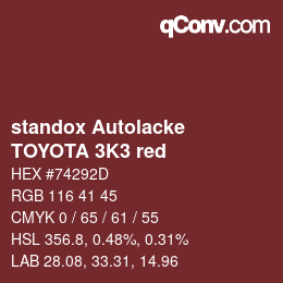 カラーコード: standox Autolacke - TOYOTA 3K3 red | qconv.com