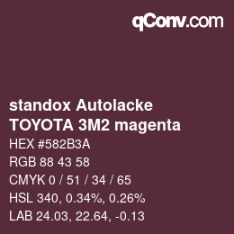 Farbcode: standox Autolacke - TOYOTA 3M2 magenta | qconv.com