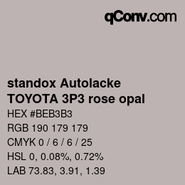 Color code: standox Autolacke - TOYOTA 3P3 rose opal | qconv.com