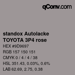 Color code: standox Autolacke - TOYOTA 3P4 rose | qconv.com