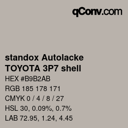 Color code: standox Autolacke - TOYOTA 3P7 shell | qconv.com