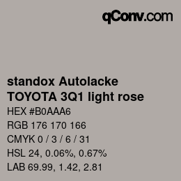 Color code: standox Autolacke - TOYOTA 3Q1 light rose | qconv.com