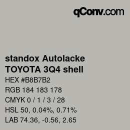 Code couleur: standox Autolacke - TOYOTA 3Q4 shell | qconv.com