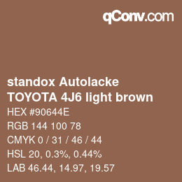 Color code: standox Autolacke - TOYOTA 4J6 light brown | qconv.com