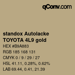 Color code: standox Autolacke - TOYOTA 4L9 gold | qconv.com