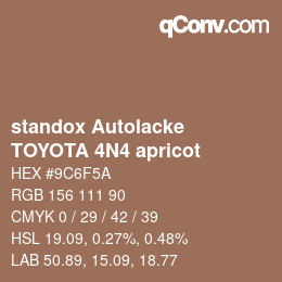 Color code: standox Autolacke - TOYOTA 4N4 apricot | qconv.com