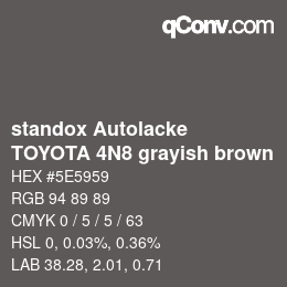 カラーコード: standox Autolacke - TOYOTA 4N8 grayish brown | qconv.com
