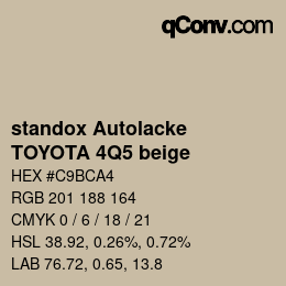 Color code: standox Autolacke - TOYOTA 4Q5 beige | qconv.com