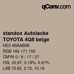 Color code: standox Autolacke - TOYOTA 4Q8 beige | qconv.com