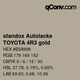 Color code: standox Autolacke - TOYOTA 4R3 gold | qconv.com