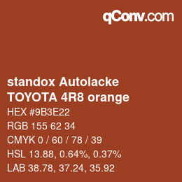 Color code: standox Autolacke - TOYOTA 4R8 orange | qconv.com