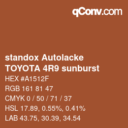 カラーコード: standox Autolacke - TOYOTA 4R9 sunburst | qconv.com