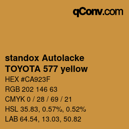 Color code: standox Autolacke - TOYOTA 577 yellow | qconv.com