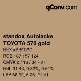 カラーコード: standox Autolacke - TOYOTA 578 gold | qconv.com