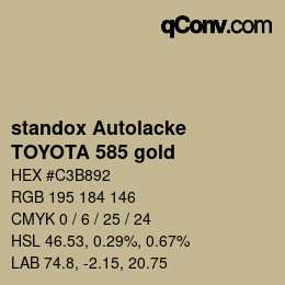 カラーコード: standox Autolacke - TOYOTA 585 gold | qconv.com