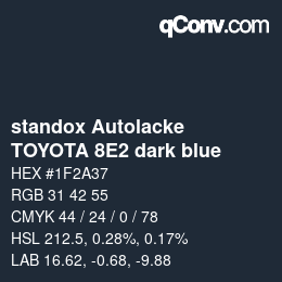 Color code: standox Autolacke - TOYOTA 8E2 dark blue | qconv.com