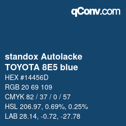 Color code: standox Autolacke - TOYOTA 8E5 blue | qconv.com