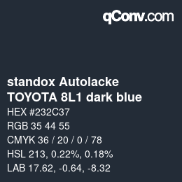 カラーコード: standox Autolacke - TOYOTA 8L1 dark blue | qconv.com