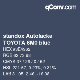 Color code: standox Autolacke - TOYOTA 8M0 blue | qconv.com