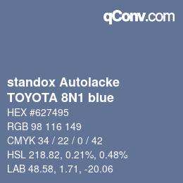 Color code: standox Autolacke - TOYOTA 8N1 blue | qconv.com