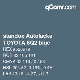 Color code: standox Autolacke - TOYOTA 8Q2 blue | qconv.com