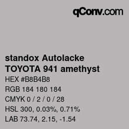 カラーコード: standox Autolacke - TOYOTA 941 amethyst | qconv.com