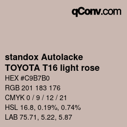 カラーコード: standox Autolacke - TOYOTA T16 light rose | qconv.com