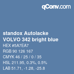 Color code: standox Autolacke - VOLVO 342 bright blue | qconv.com