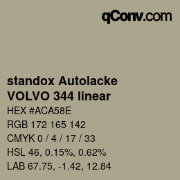 Color code: standox Autolacke - VOLVO 344 linear | qconv.com