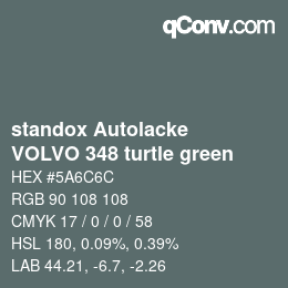 カラーコード: standox Autolacke - VOLVO 348 turtle green | qconv.com