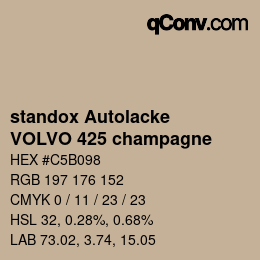 Color code: standox Autolacke - VOLVO 425 champagne | qconv.com