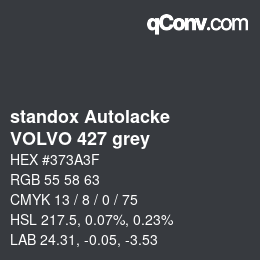 Farbcode: standox Autolacke - VOLVO 427 grey | qconv.com