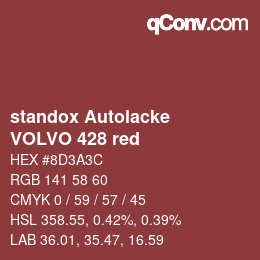 Color code: standox Autolacke - VOLVO 428 red | qconv.com