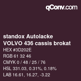 Color code: standox Autolacke - VOLVO 436 cassis brokat | qconv.com