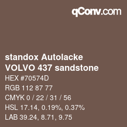 Código de color: standox Autolacke - VOLVO 437 sandstone | qconv.com