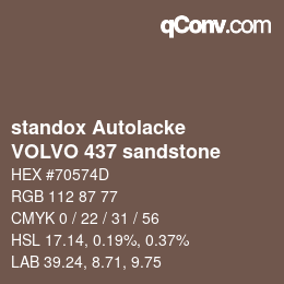 カラーコード: standox Autolacke - VOLVO 437 sandstone | qconv.com