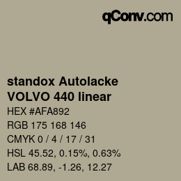 Color code: standox Autolacke - VOLVO 440 linear | qconv.com