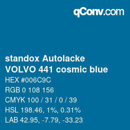 Color code: standox Autolacke - VOLVO 441 cosmic blue | qconv.com