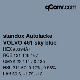 Color code: standox Autolacke - VOLVO 461 sky blue | qconv.com