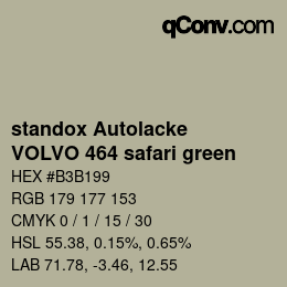 Code couleur: standox Autolacke - VOLVO 464 safari green | qconv.com