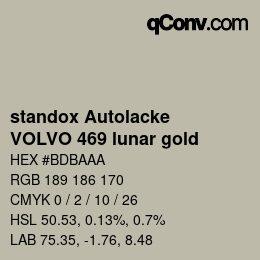 Color code: standox Autolacke - VOLVO 469 lunar gold | qconv.com